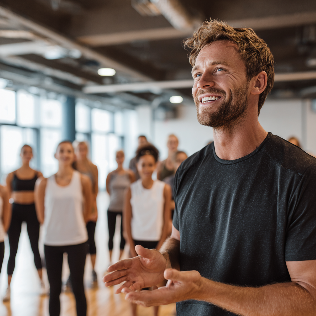 Усмихнати хора на средна възраст правят силови упражнения с тежести в модерна фитнес зала