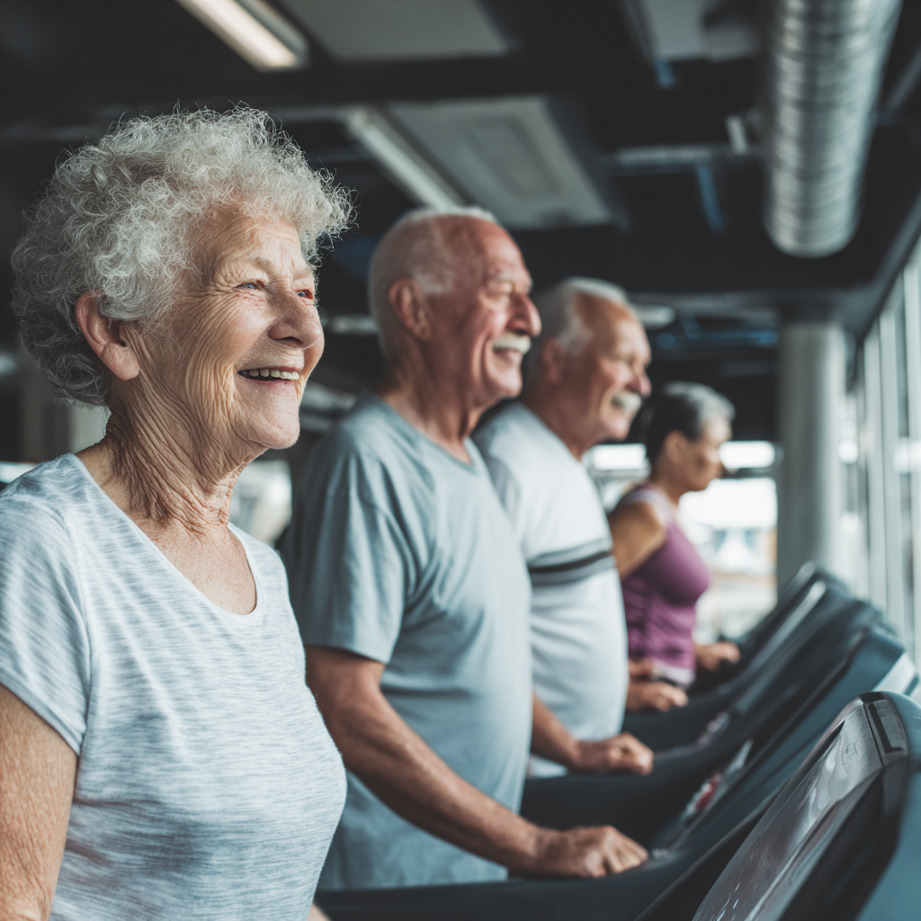 Професионален екип от треньори в спортни дрехи, усмихнати и уверени, стоящи в модерна фитнес зала